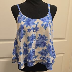 Paper Crane Blue Floral Camisole